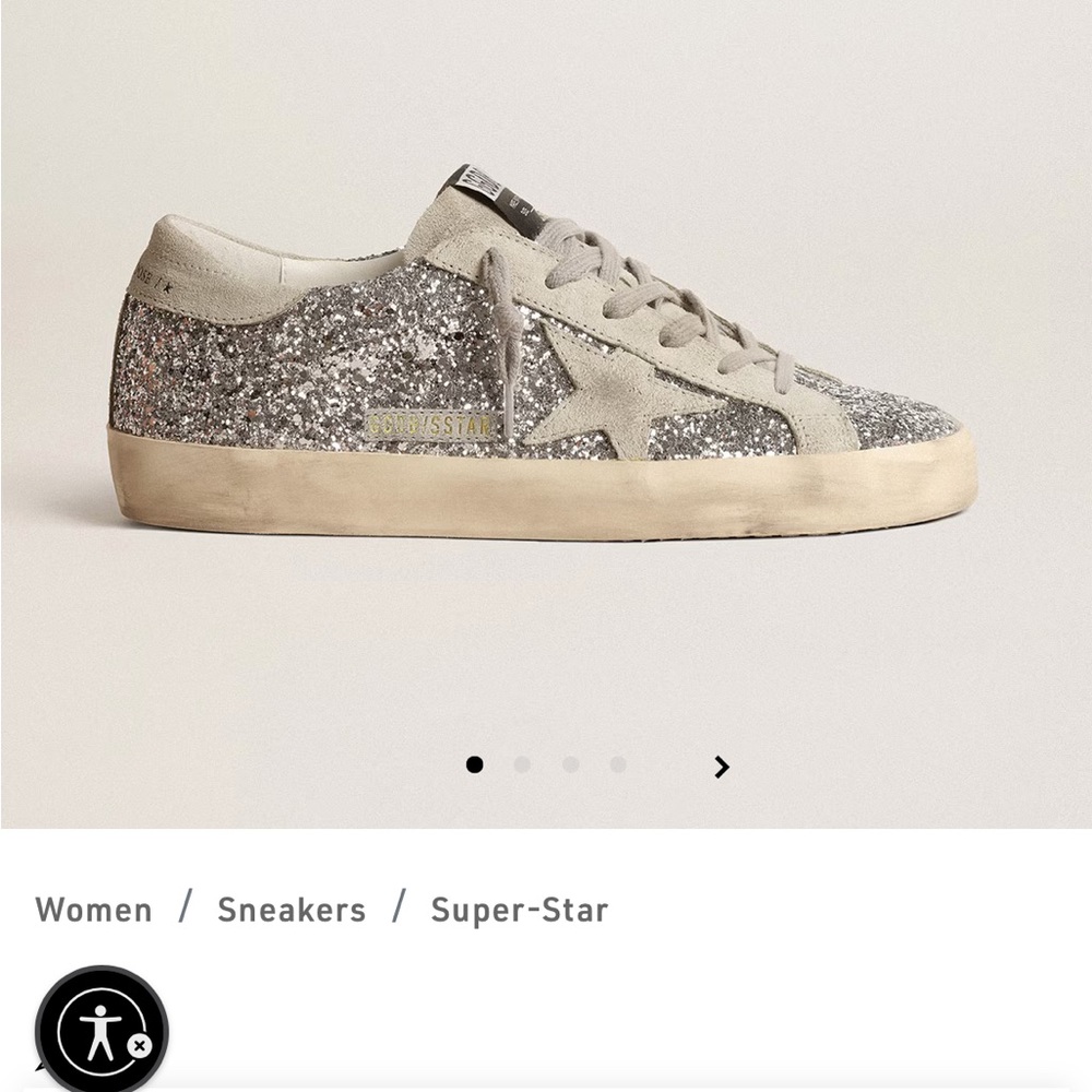 Golden Goose Women's Glitter Silver Sneakers